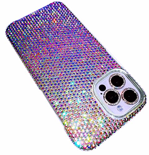 Bling Rhinestone for iPhone 13 Pro Case - Over 1400 High Quality Hand Glued Sparkle Diamond Case Compatible with iPhone 13 Pro for women girls-AB
