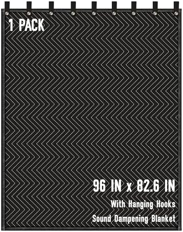 Large Sound Dampening Blanket,96" x 80" Sound Absorbing Studio Blanket,Noise Cancelling Studio Acoustic Blanket Curtain/Light Blocker/Moving Blanket