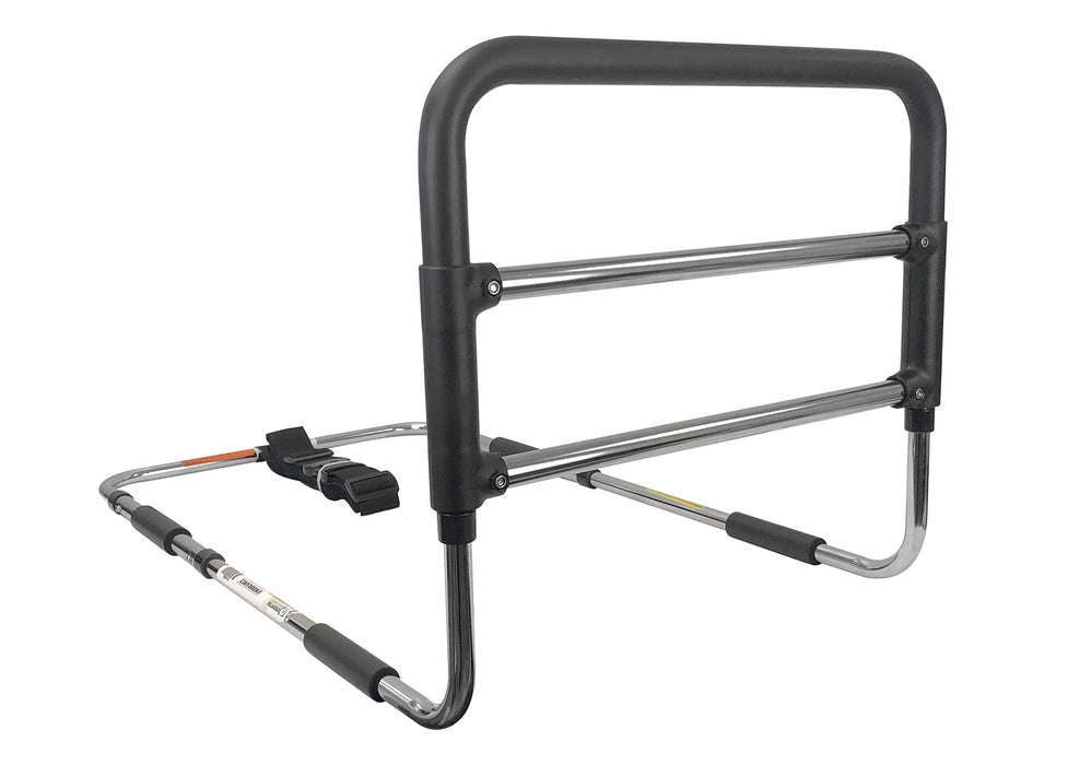 Essential Medical Supply Height Adjustable Hand Bed Rail with Attached Securing Strap for Greater Stability and Safety for Adults, Seniors and The Elderly - Designed for Any Width Mattress