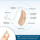 Rechargeable Hearing Aids for Seniors Severe Hearing Loss Earrck Hearing Amplifier with Noise Cancelling Hearing Aid with Volume Control Dual Micphone (Beige)