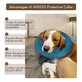 MIDOG Dog Cone Collar, Inflatable Dog Neck Donut Collar Alternative After Surgery, Soft Protective Recovery Cone for Small Medium Large Dogs and Cats Puppies - Alternative E Collar (Blue, XL)