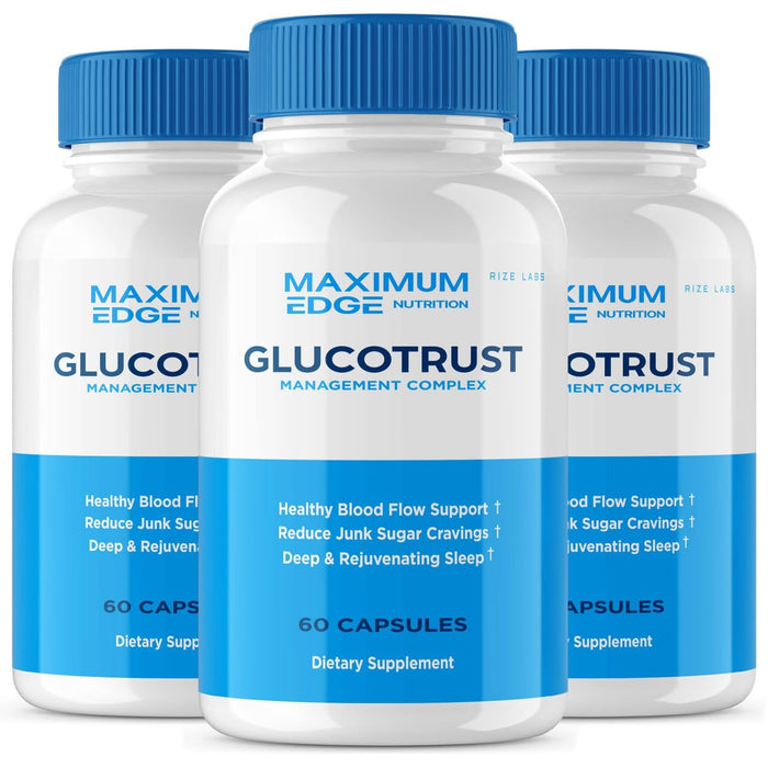 GLUCOTRUST Glucotrust Capsules - Gluco Trust Supplement Advanced Formula Pills Gluco+Trust Maximum Strength 3 Pack Balance Original Edge Support Extra Strength Vegan Max Natural (180 Capsules (3 Pack))
