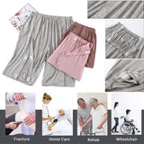 DURASIKO Front Velcro Bedridden Patient Clothing,Patient Shorts,Tear Away Shorts,Soft Cotton Material,Hospital Pants for Home Care/Post Surgery/Dialysis/Elderly/Fracture/Disability/Rehab