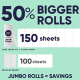 Cloud Paper | Save Trees Co. Bamboo Paper Towels 24pk - 3600 Sheets Unbleached Paper Towels Rolls Ultra Absorbent & Durable Eco-Friendly Paper Towels -FSC-Certified,Chlorine-Free Recycled Paper Towels