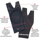 Grappz Multi-use Finger Support Athletic Gloves - Mallet Finger Splint - Hand Brace For Arthritis Pain and Protection- Prevent Unnecessary Injuries - Finger Braces Joint Stabilizer (Black, Unisex, Medium)