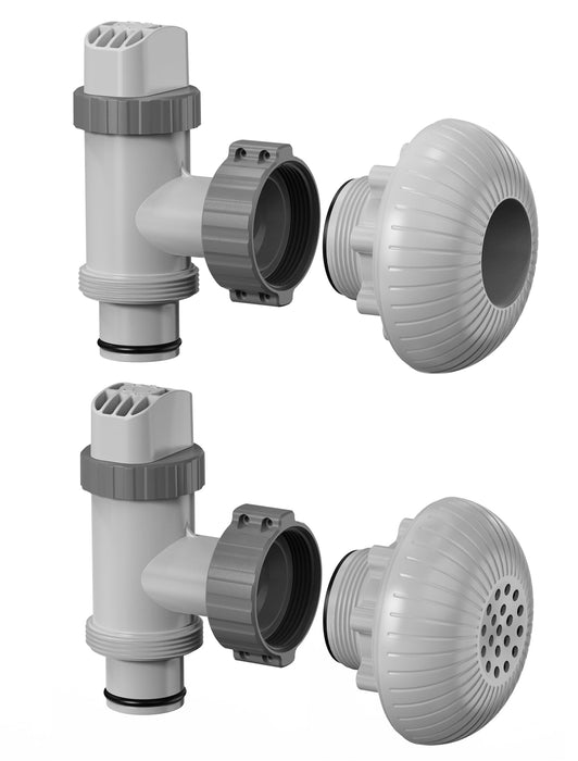 POOLHOUR Above Ground Pool Inlet & Return Replacement Kit with Plunger Valve, 1.5" Outlet Strainer Connector & Jet Nozzle & Strainer Grid, Compatible with I*tex/Col*m*n Pool Parts & Sand Pumps