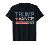 Trump Vance 2024 Retro Stripe Trump JD Vance T-Shirt