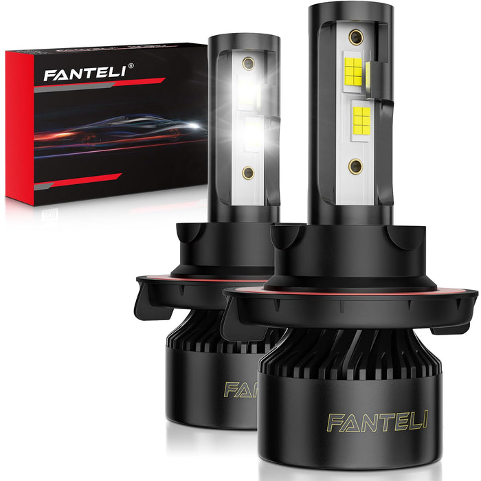 FANTELI High and Low Beam Combo 6500K Cool White 800% Brighter 34000LM, Backup 1:1 Design with Cooling Fan Plug and Play Off-Road Light Bulbs, Pack of 2, Interior Light
