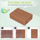 FYY 2 Pcs Daily Pill Organizer, 7 Compartments Portable Pill Case Travel Pill Organizer,[Folding Design]Pill Box for Purse Pocket to Hold Vitamins,Cod Liver Oil,Supplements and Medication-Brown