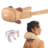 Homesnew Neck Shoulder Massager with Heat, Cordless 4D Shiatsu Kneading Neck Massager for Shoulder, Back, Lumbar and Calve, Ideal for Valentine's Day Gift! (Sandy Brown)