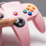 KIWITATA Classic N64 Controller, Retro N64 Wired Joystick Replacement Gamepad Controller for N64 System Video Games Console Pink