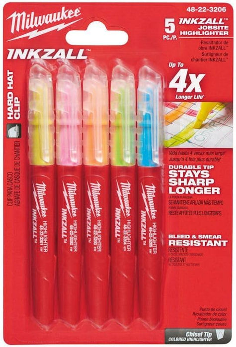 Milwaukee INKZALL Multi-Color Jobsite Highlighter (5-Pack)