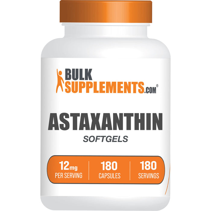 BulkSupplements.com Astaxanthin 12mg 180 Softgels - Astaxanthin Supplement - Astaxanthin Pills - Antioxidants Supplement - Eye Supplements - 1 Astaxanthin Softgel per Serving (180 Softgels)