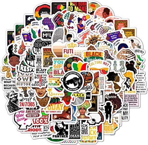 100Pcs Black History Stickers for Kids & Adults - Black History Month Stickers Bulk, African American Stickers, Black History Gifts, Black History Month Gifts, Black History Decorations Laptop Decals