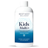 Best Nest Wellness Kids Liquid Multivitamin: Methylated Vitamins, Whole Food, Vegan, B12, Gluten-Free, Non-GMO Methylfolate Daily Kids Multivitamin Liquid with Brain Support, Tropical Flavor, 16oz