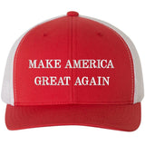 MAGA Hat Make America Great Again Donald Trump 2024 Slogan Trucker Mesh Back Snapback Hat (Red/White)