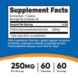 Nutricost Tudca 250mg, 60 Capsules (3 Bottles)