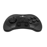 Retro-Bit SEGA Saturn® 2.4GHz Wireless Pro Controller for Sega Saturn, Sega Genesis Mini, Switch, PC, Mac - Includes 2 Receivers - Black