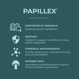 Papillex Dietary Supplement Tablets All Natural Immune Support - Immunity Defense - Best Immune System Booster - Organic 60 Capsules Bottle (3 Pack)