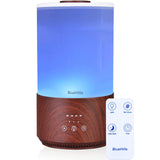 BlueHills Premium 4000 ml Tall Essential Oil Diffuser 4L 4 Liter 50 Hour Run with Remote Timer Aroma Humidifier 1 Gallon Big Capacity High Mist Output for Large Room Lights Dark Wood Grain XL T402