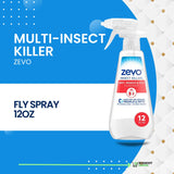 Zevo Multi-Insect Ant, Roach, Fly Spray 12oz - ZEVO Multi Insect Works on Ants, roaches, Flies and More + 1 Card Protector SchmiidtEmpire + Sticker – Pack of (02)