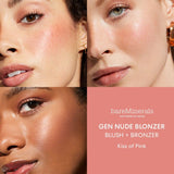 BAREMINERALS Gen Nude Blonzer Blush + Bronzer Kiss of Pink 0.13oz