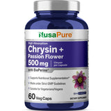 NusaPure Chrysin 500mg, 60 Veggie Capsules | Passion Flower Complex 500mg Supplement | 5, 7-Dihydroxyflavone | Concentrated Extract | Non-GMO, BioPerine