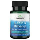 Swanson Standardized Lutein '&' Bilberry - Natural Supplement Promoting Eye Sight '&' Eye Health - Formula to Help Reduce Eye Fatigue '&' Strain - (120 Softgels)