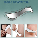 BYYDDIY Stainless Steel Gua Sha Muscle Scraper Tool Kit,Scar Tissue Tool,Physical Therapy Tools,Muscle Scraping Tool,Massage Scraper,Fascia Scraper,Soft Tissue Massage Tool(SBD)