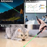 Cowjag Long Range Green Laser Pointer, 2000 Metres Laser Pointer High Power Pen, Green Lazer Pointer Rechargeable for Hiking, Cat Laser Toy USB Charge(Green Light)