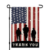 Patriotic American Soldier Thank You Garden Flag 12x18 Inch Burlap Double Sided 4th of July Independence Day Memorial Day Yard Outdoor Decor USA Flags DF454