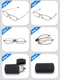 HIGHLIKE 3-Pack Hard Cases Folding Reading Glasses, Pocket Wallet Purse Compact Spring Hinge Readers, Transparent Clear Lens 3 Pairs Black 2.5 x