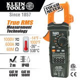 Klein Tools IR10 Infrared Thermometer, Digital Thermometer Gun & CL800 Digital Clamp Meter, Autoranging TRMS, AC/DC Volt/Current, LOZ, Continuity, Frequency, Capacitance, NCVT, Temp