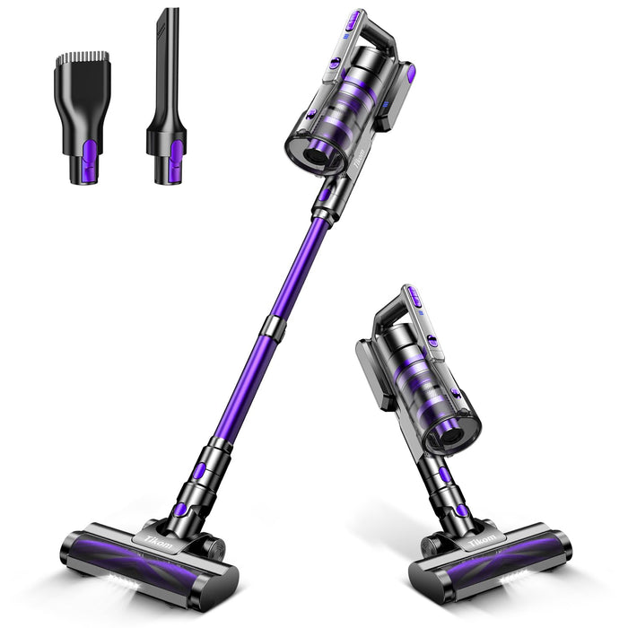 Tikom V700 Cordless Vacuum Cleaner with 450W 33Kpa Powerful Suction, Up to 50 Mins Runtime, 1.3L Dust Cup, 6 in 1 Stick Vacuum Cleaner Good for Carpet, Pet Hair, Hard Floor, Purple