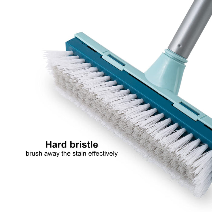 BOOMJOY Floor Scrub Brush with Long Handle -50" Stiff Brush, 2 in 1 Scrape and Brush,Tub and Tile Brush for Cleaning Bathroom, Patio, Kitchen, Wall and Deck