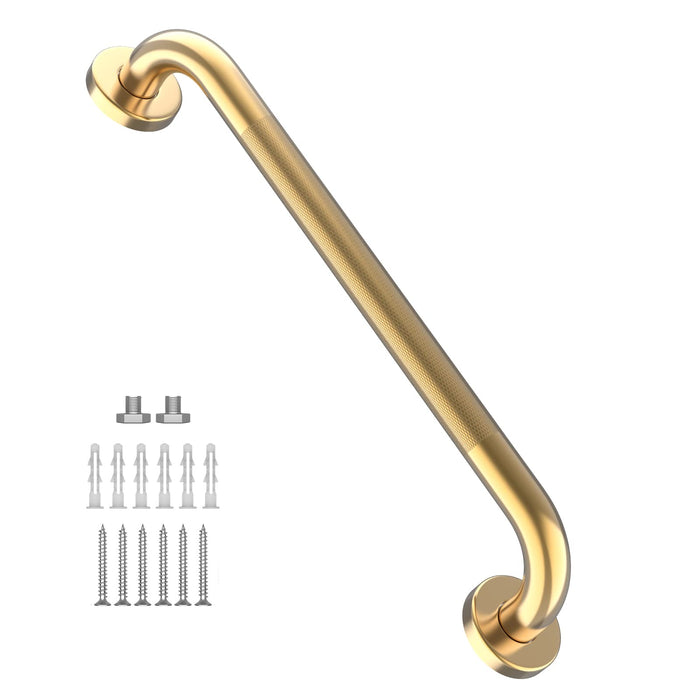 24 Inch Anti Slip Shower Grab Gold, Munzong Bathroom Grab Bar, Knurled Bathroom Balance Bar,Safety Hand Rail Support Handicap Elderly Injury Senior Assist Bath Handle