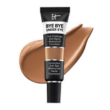 IT Cosmetics Bye Bye Under Eye Full Coverage Concealer - for Dark Circles, Fine Lines, Redness & Discoloration - Waterproof - Natural Finish – 40.5 Deep (C), 0.4 fl oz