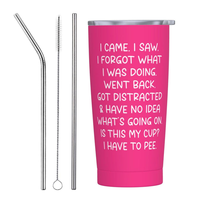 Adimidy Birthday Gifts For Women - I Came I Saw I Forgot What I Was Doing Tumblers For Elderly Senior Citizen 20 Oz Tumbler With Lid And Straw For Older Women Elderly Birthday Gifts For Old