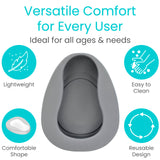 Vive Bed Pan for Elderly Females & Males - Spill Proof Bedpan for Men & Women, Contoured Toilet Urinal - Soft Extra Comfort Support for Adults, Medical Centers, Nursing, Hospitals, Patients, Home Use