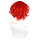 Anogol Hair Cap + Short Red Men's Cosplay Wig for Halloween Christmas Event Costume Party