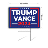 SignPro Trump Vance 2024 Yard Sign | Trump Vance Lawn Sign | Trump JD Vance Sign | 18" x 12" Corrugated Plastic Outdoor Weatherproof Yard Signs With H Stake | Double Sided