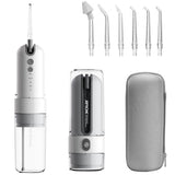 JIMOK Water Dental Flosser Cordless for Teeth Portable Oral Irrigator, 4modes with DIY, 6jet Tips, Removable Water Tank for Easy Cleaning, Portable Case for Home Travel(Gray)