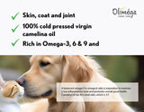 Oliméga Farm, Camelina Oil for Dogs and Cats, 8.5 fl oz., Rich in Omega-3, Vitamin E. Pure & Cold Pressed - Natural Support for Your Dog's and Cat's Health. Joints, Coat and Skin. Made in Canada.