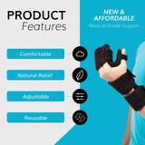 BraceAbility Soft Resting Hand Splint - Stroke Brace Right or Left Hand Immobilizer for Finger Contractures, Post-Surgery Recovery, Carpal Tunnel Syndrome, Ulnar Nerve Damage Relief (S - Right)