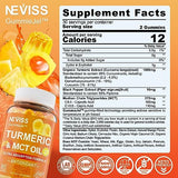 Sugar Free Turmeric Curcumin Supplement, Turmeric 1000mg Gummies with Black Pepper Extract, MCT Oil C8 C10, Support Antioxidant, Improve Digestive & Joint, Boost Energy, Ultra Absorption, 60 Counts