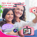 Dylanto Upgrade Kids Selfie Camera, Christmas Birthday Gifts for Girls Age 3-9, HD Digital Video Cameras for Toddler, Portable Toy for 3 4 5 6 7 8 Year Old Girl with 32GB SD Card (Pink