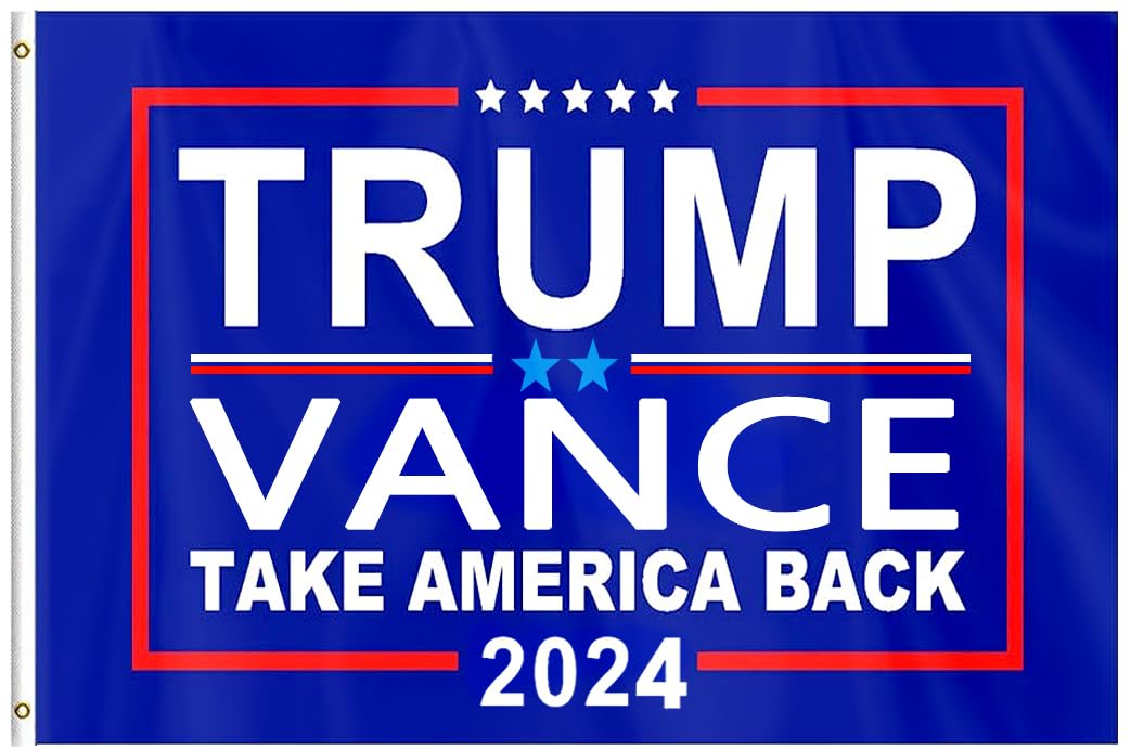 ERT Trump and Vance 2024 Flag 3x5FT Make America Great Again Trump and Vance 2025 Flag White Banner with Brass Grommets MAGA