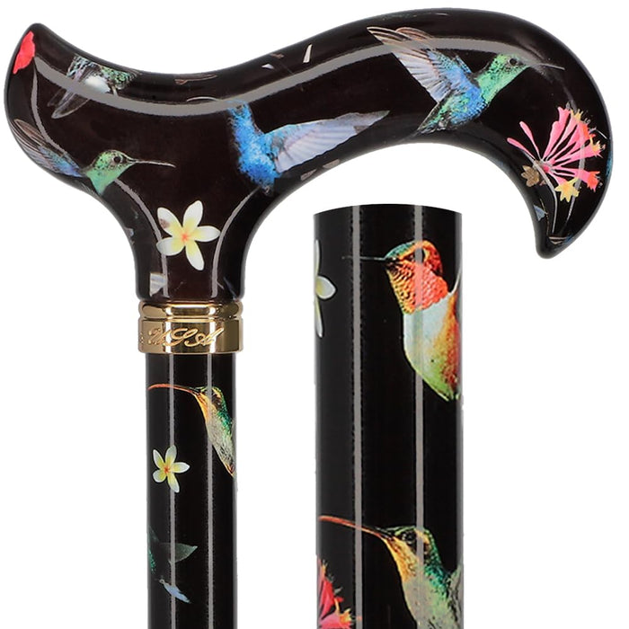 Royal RC Canes Flight of The Hummingbird - Designer Pattern Walking Cane Adjustable - Aluminum Shaft - Stylish Canes for Women and Men Stability - Seniors Walking Stick