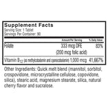 Celebrate Vitamins Vitamin B-12 Quick Melt Tablets, Cherry, 1000 mcg with Folic Acid, 90 Count