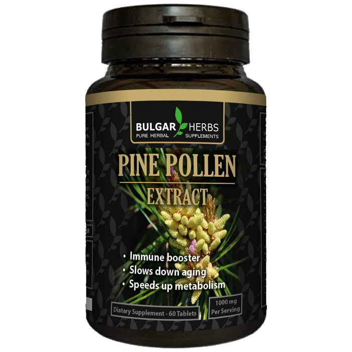 Raw Organic Pine Pollen 60 Tablets | Cell Wall Cracked Mountain Harvest Pine Pollen